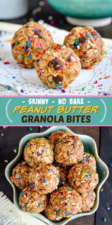 No Bake Granola, Granola Bites, Baked Granola, Healthy Sweet Snacks, Peanut Butter Granola, Granola Bar, Easy No Bake, Healthy Snacks Easy, Healthy Sweets