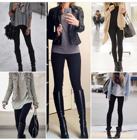 Tall Black Boots Outfit Work, Leggings And Boots Outfit Winter, Las Vegas Winter Outfit Ideas, Black Boots Outfit Winter, Vegas Outfit Ideas Winter, Las Vegas Outfit Ideas, Tall Black Boots Outfit, Rocker Chic Outfit, Vegas Outfit Ideas