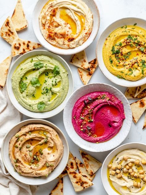 Basic Hummus Recipe, Hummus Brands, Easy Homemade Hummus, Hummus Flavors, Homemade Hummus Recipe, Hummus Platter, Healthy Eating Books, Easy Hummus Recipe, Creamy Hummus