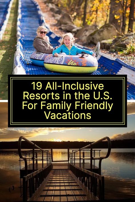 All-inclusive resorts make vacations easy and can be a good value considering all they have to offer, especially when they're not in faraway tropical locales. Although they've long been associated with romantic Caribbean vacations and overseas adventures, there are plenty of all-inclusive resorts right here in the U.S. From camping sites and beach resorts to luxury getaways and wilderness retreats, these resorts offer the best all-in-one package in America. #travel #resorts #cheap #savingmoney Cheapest All Inclusive Resorts, Caribbean All Inclusive, All Inclusive Beach Resorts, Resorts For Kids, Kid Friendly Resorts, Best Family Resorts, Best All Inclusive Resorts, Camping Sites, Family Vacation Spots