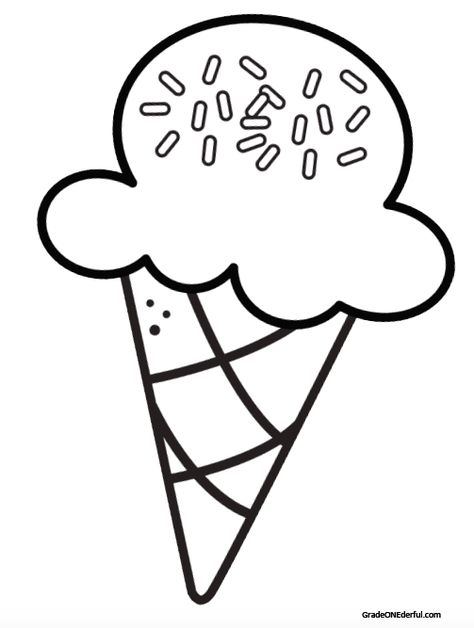 Colouring Pages For Preschoolers, Colouring Sheets For Preschoolers, Drawing Sheets For Colouring, Ice Cream Colouring Sheet, Colouring Worksheets For Preschoolers, Ice Cream Cone Coloring Page, Color Pictures For Kids Free Printable, Picture For Colouring, Colouring Pages For Kids Easy