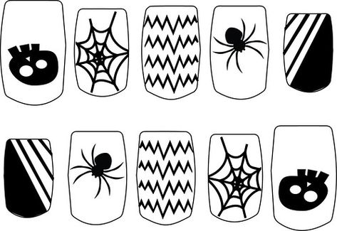 Halloween Fingernail Art | The Craft Chop Fingernail Decals Cricut, Nail Vinyl Decals, Vinyl Nail Art, Printable Nail Art, Halloween Nail Decals, Airbrush Nail, Nail Halloween, Fingernail Art, Nail Art Stencils