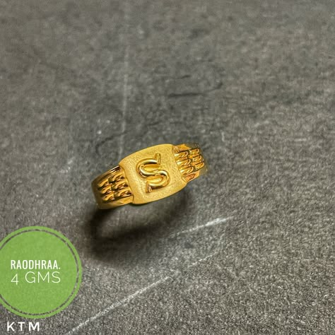 S Letter Gold Rings For Men, Letter Rings Gold For Men, Boys Rings Design Gold, Bengali Bangles, Boys Gold Ring, Pearl Bridal Jewelry Sets, Ns Logo, Gold Rings For Men, Latest Gold Ring Designs