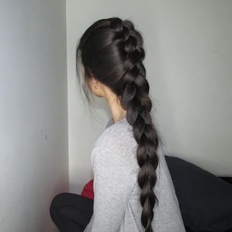 Throwing it back to the braid challenge 😍🙈 I love Dutch braids! I'm seriously considering doing the challenge again this summer, but we'll see 🙈🌸 . . . . . #longhairjourney #healthyhairjourney #healthylonghair #longhairproblemsxo #longhairproblems #braidchallenge #dutchbraid #instahair #instabraids #brunettesdoitbetter #longhairdontcare #darkhair #healthyhair Long Hair Problems, Long Shiny Hair, Dutch Braids, French Braid Hairstyles, Throwing It Back, Fotografi Alam Semula Jadi, 짧은 머리, Hairdo For Long Hair, Long Hair Girl