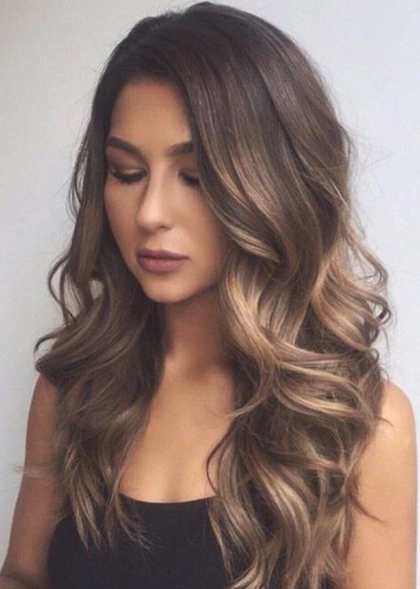 Pelo Chocolate, Balayage Brunette, Long Layered Hair, Loose Waves, Wedding Hair And Makeup, Hair Color Trends, Hair Waves, Brunette Hair Color, 100 Human Hair