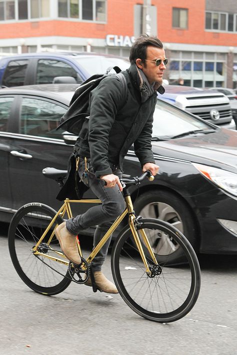 Urban Cycling Fashion, City Bike Men, City Bike Style, Urban Bike Style, Bicycle Chic, Urban Bicycle, Men Cycling, Urban Cycling, Justin Theroux