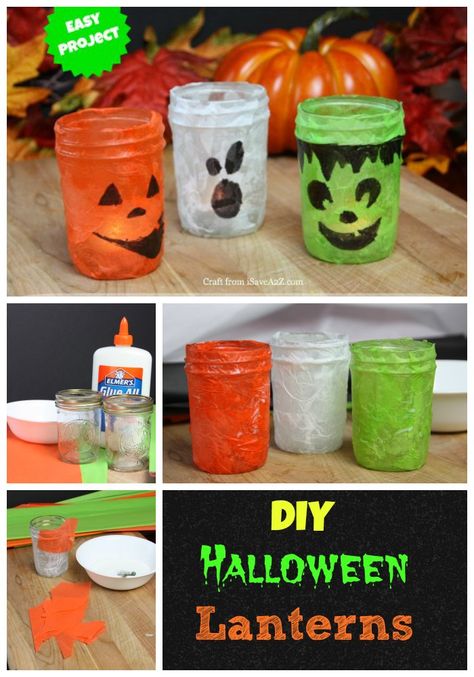 DIY Halloween Lanterns collage Diy Halloween Lanterns, Halloween Lanterns Diy, Dulceros Halloween, Hallowen Ideas, Halloween Lanterns, Jar Lanterns, Manualidades Halloween, Easy Halloween Crafts, Theme Halloween