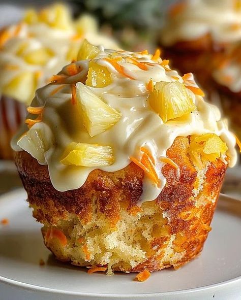 Hawaiian Pineapple Carrot Muffins Recipe - Tropical Delight - optimal recipes Hawaiian Pineapple Carrot Muffins, Carrot Pineapple Muffins, Optimal Recipes, Pineapple Muffins, Carrot Muffin Recipe, Baking Breads, Carrot Muffins, Pineapple Recipes, Muffin Man