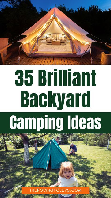 Not able to go camping with the kids, why don't you bring camping to you with these epic camping backyard ideas. Check out these awesome backyard camping ideas for kids, perfect for adding a personal touch! From easy decorations to comfy seating and snack areas, you can customize your outdoor adventure just the way you like it. Stop dreaming and start doing—try one of these ideas today! Camping Outside Ideas Backyards, Backyard Camping Kids, Camping In The Backyard Ideas, Yard Camping Ideas Backyards, Garden Camping Ideas, Home Camping Ideas Backyards, Backyard Camp Out, Kids Backyard Party Ideas, Camping In Backyard Ideas