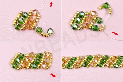 Nbeads Tutorials on How to make a Spring Color Scheme Simple Beaded Bicone Bracelet – Nbeads Bicone Bead Jewelry, Bicone Bracelet, Christian Bracelets, Beading Jewelery, Beading Patterns Free, Jewelry Making Project, Beaded Crafts, Jewelry Kits, Spring Color