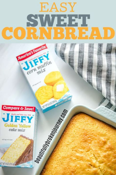 If you need an easy cornbread recipe this Easy Sweet Cornbread is a perfect addition to your favorite chili! #cornbread #easycornbread Easy Sweet Cornbread, Sweet Jiffy Cornbread, Jiffy Mix Recipes, Jiffy Recipes, Jiffy Cornbread Recipes, Easy Cornbread, Chili Cornbread, Easy Cornbread Recipe, Jiffy Corn Muffins