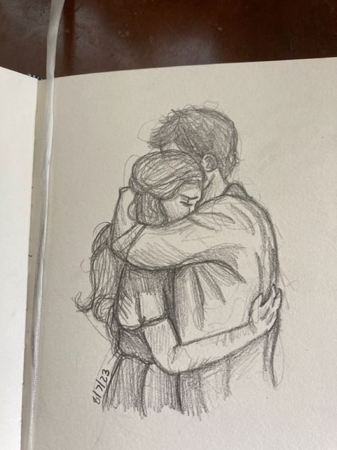 Drawing About Missing Someone, Drawing Ideas For Friendship, Boyfriend And Girlfriend Sketches, Breakup Sketching, Cute Simple Drawings For Boyfriend, Dark Romance Sketches, Blind Love Art, Drawings With Emotion, How To Draw A Hug