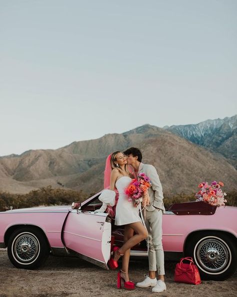 Samantha Grigg Photography on Instagram: "I decided my feed was missing some pink 💘 (and Palm Springs 😍) • • • retreat: @rideordieretreats floral + event design: @flowerdisco_ lead photographers: @itsmelrey @rachelartimephoto styling: @natalieejogray models: @savannahhmccrayy @ben_reid_ hair/makeup: @alexisthestylist888 veils: @janerhyanthecollection stationary: @with_bells_on_invites officiant: @ladylovebandit • • • #southcarolinaweddingphotographer #phoenixweddingphotographer #wildhairandha Casual Bridal Dress, Las Vegas Wedding Photos, Vegas Wedding Photos, A Line Bridal Gowns, Las Vegas Elopement, Floral Event Design, Wedding Vendor, Las Vegas Weddings, Utah Wedding Photographers