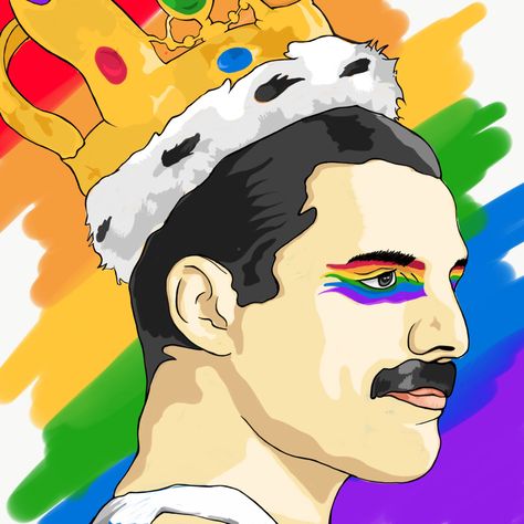 80s Characters, Queen Queen, Rainbow Butterfly, Freddie Mercury, Mood Pics, Pop Art, Mural, Historical Figures, Paintings