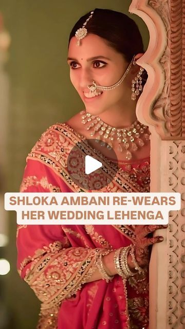 Indian Jeweller on Instagram: "“We wanted to create a special look that celebrates love and what better than @shloka11’s own wedding lehenga. We decided to change the undertone to pink for a fresh look
She looks ethereal in this stunning custom @abujanisandeepkhosla lehenga!”
Explains Diya Mehta Jatia her sister and stylist.
@dmjatia" Shloka Mehta Lehenga, Abujanisandeepkhosla Lehenga, Lehnga For Sister's Wedding, Pink Lehenga Look, Wedding Looks Indian Sister, Shloka Mehta Wedding, Pink Wedding Lehenga, Shloka Mehta, Wedding Lehenga Designs