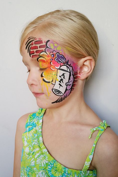 Graffiti Face Paint, Graffiti Face, Graffiti Spray Paint, Paint Booth, Spray Paint, Body Painting, Face Painting, Face And Body, Painting Ideas