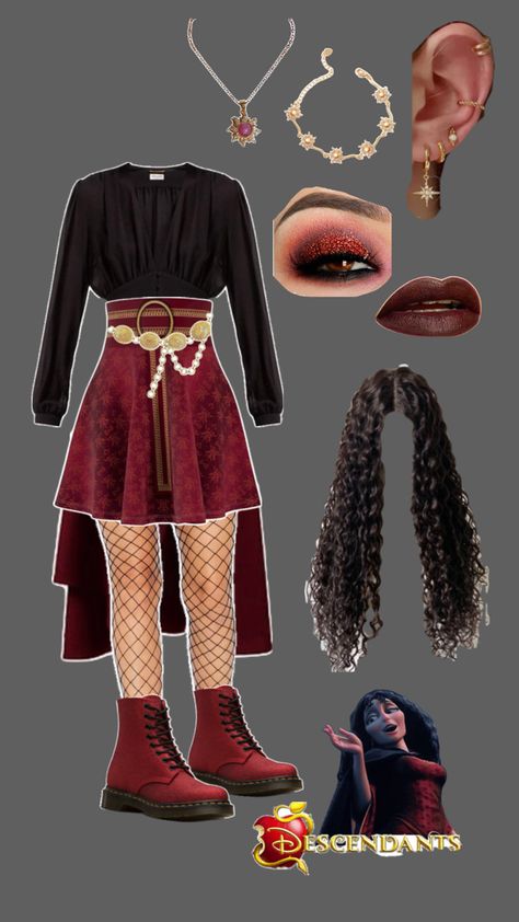 Descendants OC Descendants Clothes, Descendants Oc, Descendants Costumes, Mother Gothel, Movie Inspired Outfits, Disney World Outfits, Halloween Party Outfits, Disney Inspired Outfits, Fandom Outfits