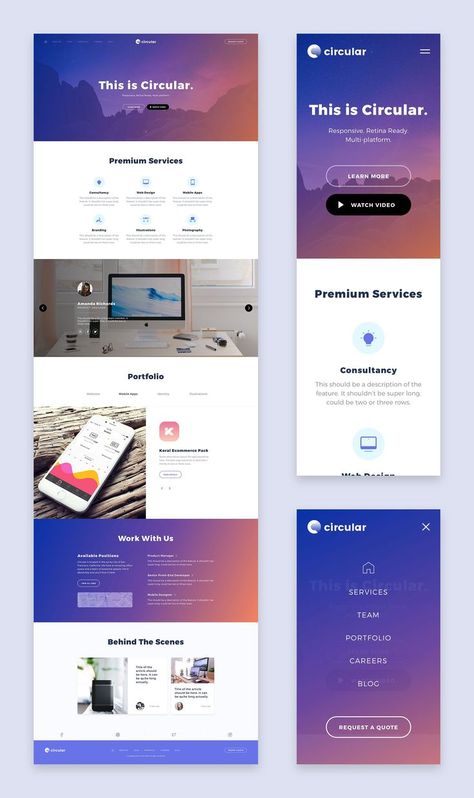 Web And Mobile Design, Mobile Layout, Design De Configuration, Mobil Design, Hamburger Menu, Layout Web, Design Sites, Landing Page Inspiration, Web Design Quotes