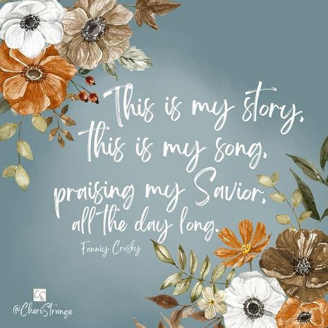 🌸 This is my story, this is my song 🎶 Praising my Savior, all the day long. 🙌 No matter the season, these beautiful lyrics from Fanny Crosby’s hymn remind us to keep our hearts in constant praise. Our stories are woven with grace, and our song is one of gratitude and devotion. Let’s live in a posture of worship today and every day! 💕 #PraiseHim #ThisIsMyStory #DailyWorship #FaithAndFlowers #ChristianEncouragement #hymninspiration Hymns Wallpaper, French Press Mornings, Fanny Crosby, Hymn Quotes, Hymn Lyrics, Hymns Lyrics, God Speaks, Favorite Verses, Charles Stanley