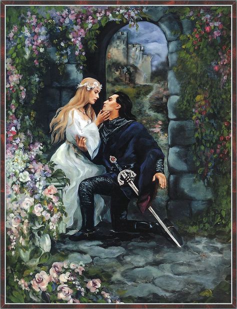 maidens kiss Romance Arte, Medieval Romance, Romance Novel Covers, Couple Romantic, Fantasy Love, Fantasy Couples, Romance Book Covers, Romance Art, Art Ancien