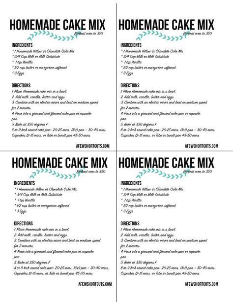 Make Your Own Cake Mix Recipes, Home Made Cake Mix Recipes, Diy Cake Mixes, Cake Mix From Scratch Homemade, Cakes Recipes Easy Homemade, Diy Cake Mix Recipes, Run Cake Recipe, Homemade Cake Mix Recipes, Simple Homemade Cake