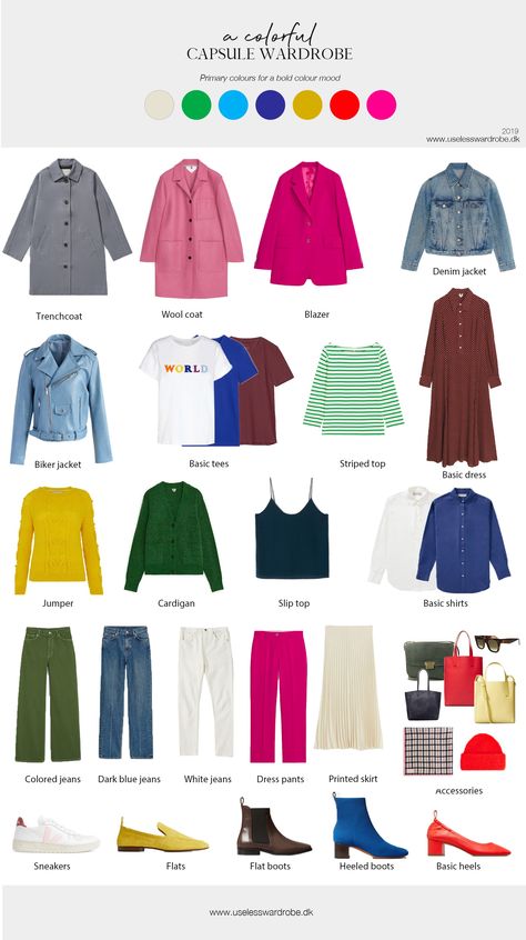 Vibrant Capsule Wardrobe, Pop Of Color Capsule Wardrobe, Fun Wardrobe Ideas, Capsule Wardrobe 2023 Colorful, Capsule Wardrobe Bright Colors, Spring Capsule Wardrobe 2024 Colorful, Colour Capsule Wardrobe, Dopamine Capsule Wardrobe, Colourful Capsule Wardrobe 2023