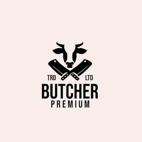 Butchery Logo, Deer Butchering, Meat Logo, Carnicerias Ideas, Chef Tattoo, Meat Store, Cow Logo, Store Inspiration, Cow Vector