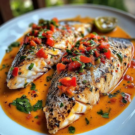 Red Snapper Stew, Steamed Red Snapper, Healthy Snapper Recipes, Sauce For Snapper, Blackened Snapper Recipes, Red Pepper Sauce For Fish, Grilled Red Snapper Filet Recipes, Creole Sauce For Fish, Creamy Creole Sauce