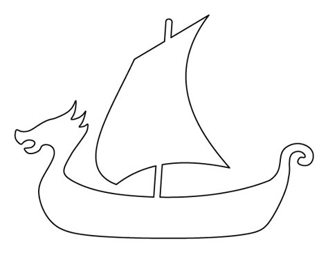 Viking ship pattern. Use the printable outline for crafts, creating stencils, scrapbooking, and more. Free PDF template to download and print at http://patternuniverse.com/download/viking-ship-pattern/ Viking Longboat Template, Viking Diy Crafts, Vikings For Kids, Doodle Template, Viking Birthday, Viking Longboat, Ship Silhouette, Draw Zentangle, Viking Party