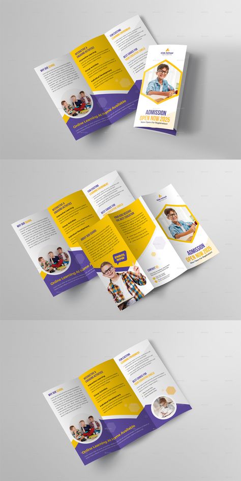 School Brochure Design Ideas, Education Brochure Design, Educational Brochure, Education Brochures, Conference Branding, School Brochure, Brochure Psd, Modern Brochures, Marketing Presentation