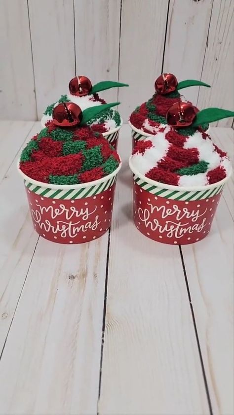 Fuzzy Socks Gift, Sock Cupcakes, Christmas Socks Gift, Alzheimers Activities, Christmas Gift Tags Handmade, Corporate Holiday Gifts, Coworkers Christmas, Christmas Gift Tag, Christmas Gifts For Coworkers