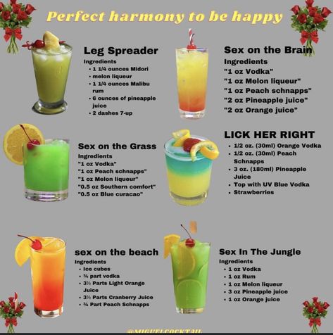 Amf Drink Recipe, Mixed Drinks Alcohol Recipes, Booze Recipes, Fruity Mixed Drinks, Bartender Drinks Recipes, Fruity Alcohol Drinks, Fun Drinks Alcohol, Bartender Drinks, Pretty Alcoholic Drinks