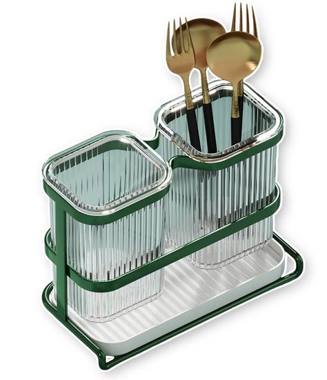 PRICES MAY VARY. PERFECT UTENSIL HOLDER: 7.5" x 3.1" x 6.3" kitchen Utensil Holder with 2 Compartments.Big enough to hold your flatware,turners, spatulas,chopsticks,whisks and more cookware. Keep your kitchen counter clean and tidy. WONDERFUL DESIGN: FEIJSQIU Utensil Racks made of storage box ,frame and tray.The bottom of the storage box has drain holes.The tray is used to hold the dischaged water.Keep your kitchen counter dry and tidy. OPEN UTENSIL HOLDER: Open top design ensures items are alwa Kitchen Utensils Storage, Cooking Utensil Holder, Utensil Organizer, Kitchen Utensil Storage, Utensil Caddy, Counter Clean, Tools Storage, Cutlery Storage, Utensil Storage