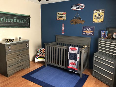 Stepside Chevy tailgate wall art for our nursery. Vintage Chevy truck nursery. Car Garage Theme Nursery, Chevy Nursery Theme, Classic Cars Nursery Theme, Semi Truck Nursery Theme, Old Truck Nursery Theme, Truck Theme Nursery, Trucks Nursery Theme, Old Car Nursery Theme, Toolbox Nursery