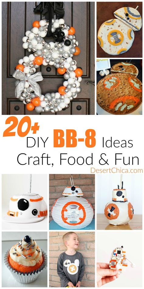 20 bb-8 ideas from food to crafts and fun Bb8 Birthday Party Ideas, Birthday Cake Ideas For Adults, Star Wars Themed Food, Star Wars Food, Star Wars Valentines, Craft Food, Star Wars Crafts, Nerd Crafts, Star Wars Bb8