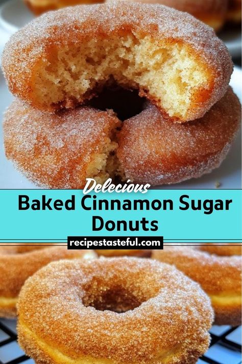 These Baked Cinnamon Sugar Donuts offer a soft, cakey texture with a warm cinnamon sugar coating. They're easy to make and perfect for breakfast or a sweet treat! Sugar Donuts Recipe, Festive Appetizers, Christmas Recipes Easy, Sugar Donut, Cinnamon Sugar Donuts, Donuts Recipe, Cinnamon Milk, Christmas Food Dinner, Christmas Dishes