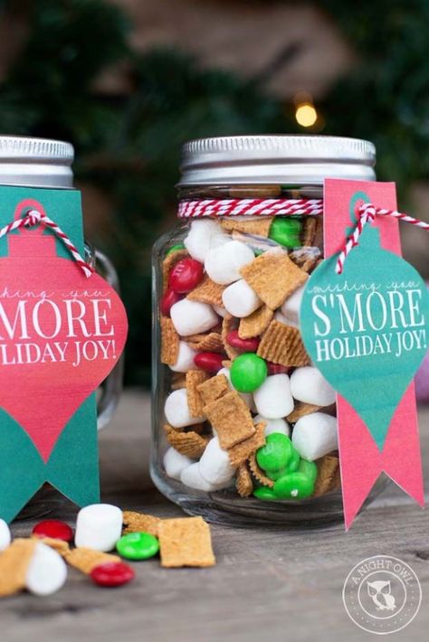 Homemade DIY Gifts in A Jar | Best Mason Jar Cookie Mixes and Recipes, Alcohol Mixers | Fun Gift Ideas for Men, Women, Teens, Kids, Teacher, Mom. Christmas, Holiday, Birthday and Easy Last Minute Gifts | S'mores Mason Jar Gift  |  diyjoy.com/... Jar Food Gifts, Diy Gifts In A Jar, Cookie Mixes, Mason Jar Gifts Diy, Mason Jar Christmas Gifts, Mason Jar Cookies, Christmas Neighbor, Presente Diy, Neighbor Christmas Gifts