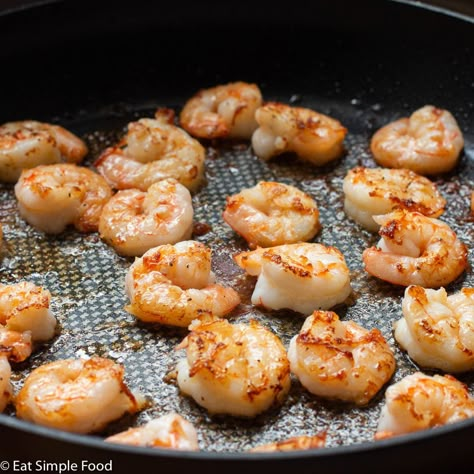 Pan Sear Shrimp, Easy Skillet Shrimp Recipes, Shrimp Pan Fried, Frying Shrimp In A Pan, Pan Sauteed Shrimp, Shrimp Stove Top Recipes, How To Sauté Shrimp, Sauted Shrimp Easy, How To Fry Shrimp In A Pan