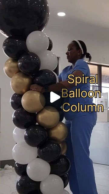 Djufo Ajiboye on Instagram: "How to make a spiral balloon column   https://youtube.com/shorts/wR2iZGm8ySE?feature=share  #balloons #balloondecor #shorts #reels #reelsinstagram #spiralballoons #balloondecor #balloonarch #organicballoons #balloon #goldandblack #okcevents #balloonstyling #balloondesigns #balloonstylist #balloonarch #balloontutorial #balloontutorial #eventdecor #edmondok #edmond #cityofedmonds #balloondecoration" How To Make A Balloon Column Diy, 3 Color Spiral Balloon Column, Spiral Balloon Column, Balloon Columns Ideas, Ballon Column, Balloon Tips, Balloon Decorations Diy Tutorials, Prom Balloons, Column Ideas