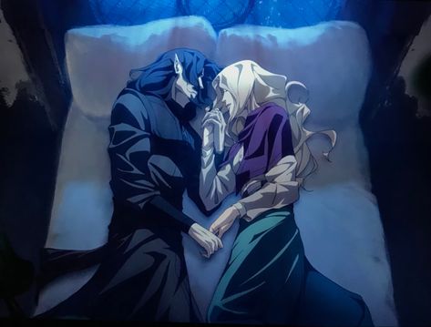 Dracula and Lisa lying in bed holding hans Lisa And Dracula Castlevania, Castlevania Dracula And Lisa, Dracula X Lisa, Lisa And Dracula, Dracula And Lisa, Castlevania Dracula, Dracula Book, Dracula Art, Alucard Castlevania