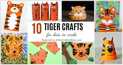 Get your cubs wild and excited with these terrific Tiger Crafts for Kids! Perfect for International Tiger Day, India's Independence Day and wildlife lessons. Wole Soyinka, Nigerian author and Nobel laureate, said, "A tiger does not shout its tigritude, it acts". It's hard to think a more fitting way to describe this majestic creature, who's content and confident enough to relegate the title of King of the Jungle to another cat! Maybe that's the reason tigers have an air of mystery and grandeur t Tiger Crafts For Kids, New Year Crafts, Tiger Birthday Party, Chinese New Year Crafts For Kids, Chinese New Year Activities, Tiger Kids, Chinese New Year Party, Tiger Birthday, Crafts And Activities For Kids