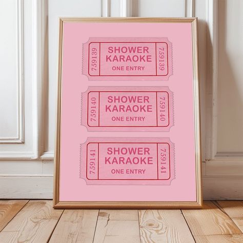 Shower Karaoke Ticket Vertical Print Bathroom Wall Decor Retro Aesthetic Singing Funny Wall Art Vintage Trendy Decor Digital Download  PA107 by BellingtonPrints on Etsy Aesthetic Singing, Shower Karaoke, Singing Funny, Wall Decor Retro, Print Bathroom, Funny Wall Art, Contemporary Interiors, Abstract Designs, Wall Art Vintage