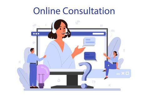 Illustration Advertisement, Online Consultation, Medical Icon, Online Service, Technical Support, Premium Vector, Graphic Resources, Vector Illustration, Customer Service