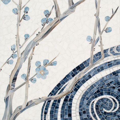 Wave and Blossom | New Ravenna : New Ravenna River White Granite, Ravenna Mosaics, New Ravenna, Japanese Screen, Coral Stone, Mosaic Diy, Beautiful Tile, Carriage House, French House