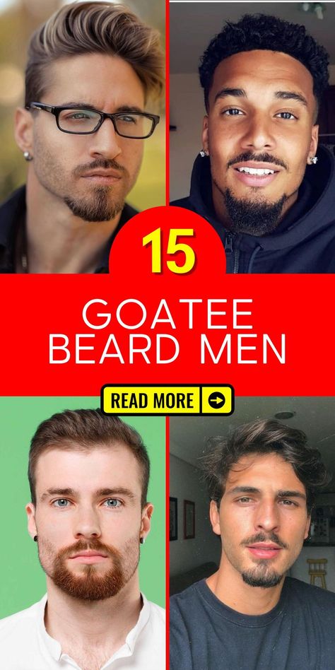 The goatee beard men style in 2024 includes options for men with shorter facial hair. Styles like the petite goatee offer a neat and tidy appearance, ideal for professional settings. This style is easy to maintain and suits a variety of face shapes, making it a versatile option for men who prefer a subtle yet stylish beard Men’s Facial Hair Trends, Goatee And Mustache Style, Disconnected Goatee, Gotee Beard, Men's Goatee Styles, Beard Men Style, Men Facial Hair, Beard Trimming Styles, Patchy Beard Styles