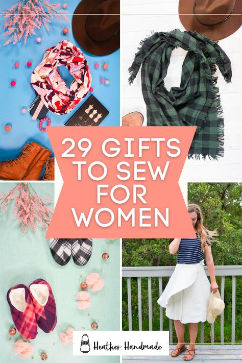 Make one of these gifts to sew for women for the ladies in your life! These are sewing projects that work for multiple sizes and ages. Sewing Gifts For Friends Easy Diy, Sewing Christmas Gifts For Women, Christmas Gifts To Sew For Family, Sewing Gifts For Grandma, Gifts To Sew For Coworkers, Things To Make For Craft Fairs, Sewing Projects For Women, Sewing Projects For Gifts For Women, Easy Sew Gifts For Women