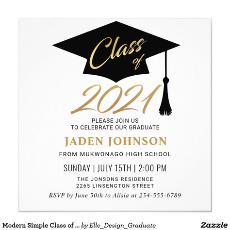 Modern Simple Class of 2021 Graduation Party Invitation #graduationideas #graduationstationery #graduationparty #graduationcelebration #graduation #graduationcards #zazzle #zazzlemade #printondemand #customstationery #invitationtemplate #partyinvitation #partydecor #partydecorations #customgifts #holidaycards Graduation Party Themes, Calligraphy Cards, Invitation Calligraphy, Graduation Party Invitation, 2024 Graduation, Congratulations Graduate, Congrats Grad, Graduation Celebration, Class Of 2024