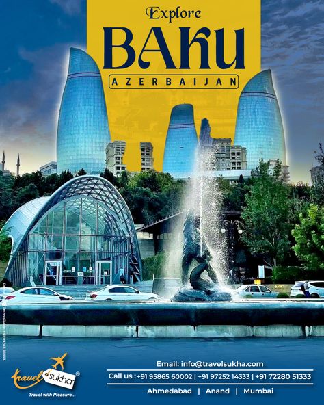 Discover the magic of Baku with Travel Sukha! 🏙️✨ From the breathtaking Flame Towers to the historic Old City, Baku is a treasure trove of culture and adventure. Book our exclusive Baku tour package now and explore the rich heritage, stunning architecture, and vibrant nightlife. Limited-time offer: Attractive Rates for early bookings! . . . . . . . . . . . . . . . . . . . #airport #aircrew #aviationgeek #baku #aztagrambaku #bakuazerbaijan #bakucity #bakufashion #bakugo #bakugram #baku... Happy Independence Day Images, Baku City, Independence Day Images, Stunning Architecture, Adventure Book, Travel Packages, Travel Items, Old City, Tour Packages