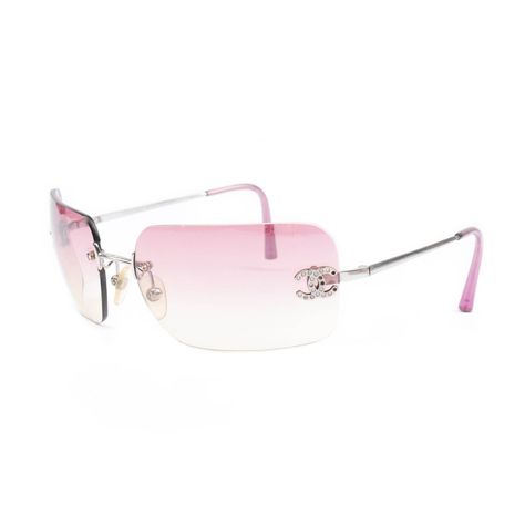 Chanel Glasses, Y2k Sunglasses, Rimless Glasses, Y2k Accessories, Pink Glam, Cool Glasses, Fashion Eye Glasses, Stylish Glasses, Pink Chanel