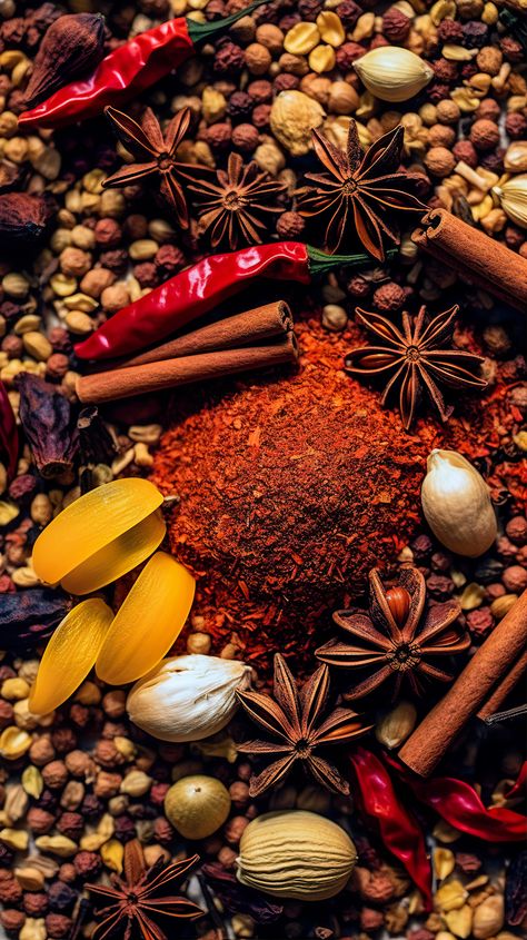 Download this image for Free on Zwin.io Spices Aesthetic, Spice Image, Spices Photography, Zia Tile, Spices Packaging, Masala Spice, Silk Route, Compound Butter, Spice Shop